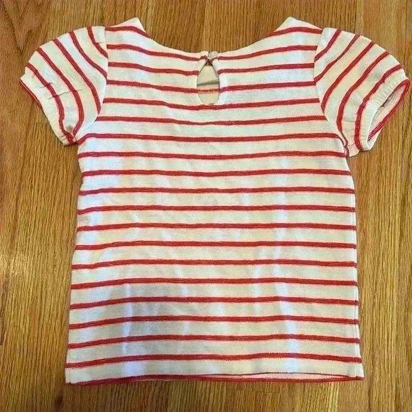 Janie and Jack Amour Red and White Striped Terry Top - Picture 3 of 3